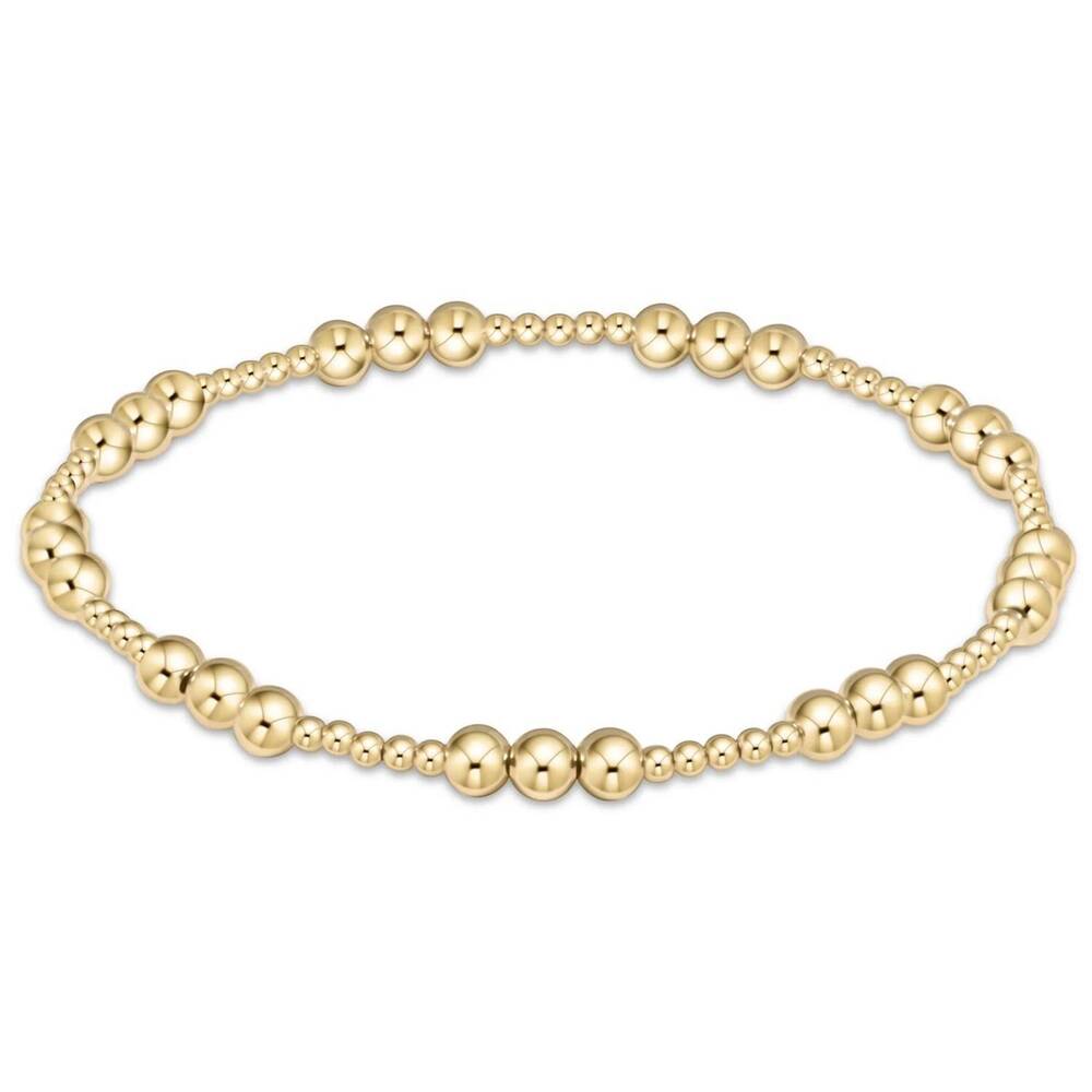 NEW ENEWTON women's classic joy pattern 4mm bead bracelet in gold